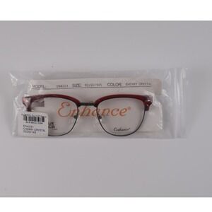 Enhance Unisex Eyeglasses EN4331 Cherry Crystal Browline 53-20-145 TR90 NWT